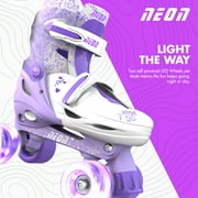 Yvolution Neon 2in1 Roller Skates Inline and Quad, Girls, Kids Skates, Size 3-6, Purple