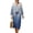 Blue and White - Butterfly, variant on DISNIMO Butterfly Print Womens Summer Dresses Casual 3/4 Sleeve Maxi Dress V Neck Loose Dresses Fashion Linen Style Dress for Women, S