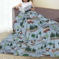 thumbnail image 6 of Honeii Camping Caravan Print Fleece Blanket - Throw Blanket for Bed, Sofa, Couch, Camping, and Travel , Microplush Ultra Soft Warm Blanket-80"x60", 6 of 7