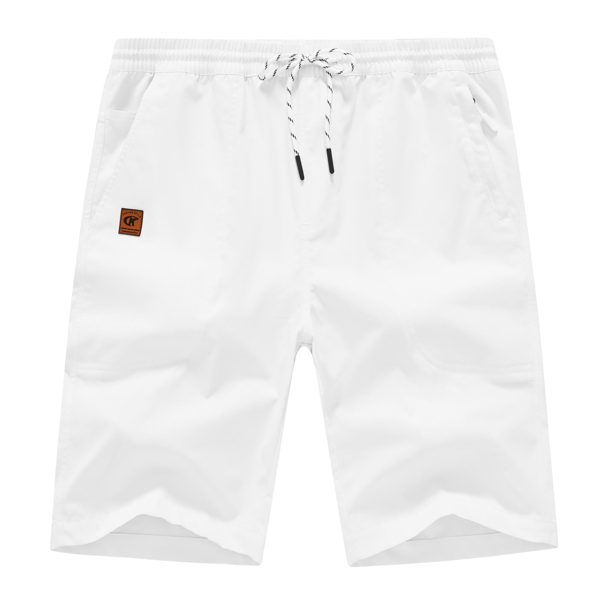 Satankud Men's Woven Shorts Cargo Drawstring Elastic Waist with