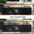 thumbnail image 6 of UPHA 56-inch Outdoor Propane Rectangle Fire Pit Table 50000 BTU Iron Gas FirePit for Outside Patio with Tank Cover, Removable Lid, Lava Rocks, Rain Cover, Grey, 6 of 10
