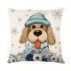 thumbnail image 3 of Funda de almohada navideña de lino, funda de almohada de muñeco de nieve y alce, decoración navideña 2024 para el hogar, funda de cojín de sofá y coche de Año Nuevo, 45 x 45 cm, 3 of 5