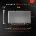 thumbnail image 2 of A-Premium Engine Coolant Radiator with Transmission Oil Cooler Compatible with Honda Civic 2003-2005 L4 1.3L, Automatic Transmission, Replace# 19010PZAA01, 19010PZAA51, 2 of 8