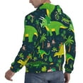 thumbnail image 6 of Salouo Dinosaurs and Flowers Pattern Men's Fall Hoodie Sweatshirt,Sport Hoodie with Pockets for Men Pullover Casual Hooded Sweatshirt-Large, 6 of 7