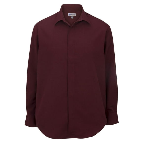 Ed Garments Men's Big And Tall Adjustable Cuff Cafe Shirt, BURGUNDY, Large Tall