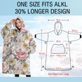 thumbnail image 4 of Oversized Wearable Blanket Hoodie,Pioneer Flower Floral Print Pattern Sherpa Blanket Hoodie with Super Pockets,Super Warm Fuzzy Pullover for Women & Men, 4 of 6