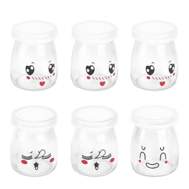 6pcs Cute Small Glass Yogurt Jars With Lids Baby Food Jars Pudding