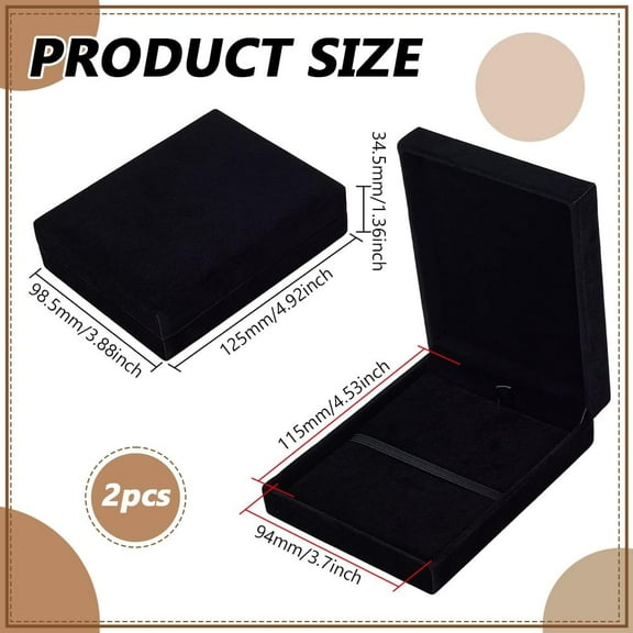 2 Pcs Single Medal Display Storage Box Black Velvet Medal Case Rectangle Award Display Box Badge Organizer Boxes Velvet Badge Gift Case for Runners Sports Winners and Military Awards