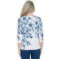 thumbnail image 2 of Alfred Dunner Womens  Floral Shimmer Three Quarter Sleeve Top, 2 of 6