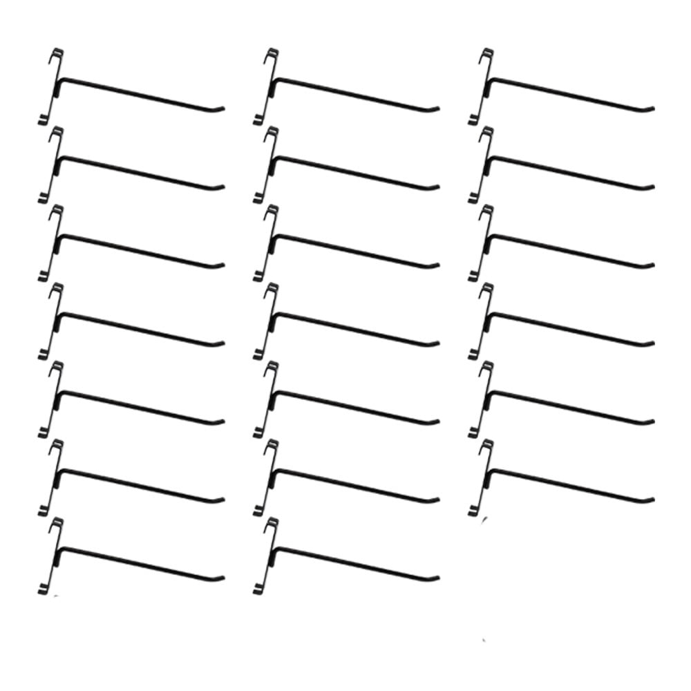 10 Pc GLOSS BLACK 8" Long Gridwall Hooks Grid Panel Display Wire Metal Hanger 