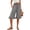 Gray-A-230430aa, variant on Ruffle Linen Capri Pants for Women Elastic Waist Womens Wide Leg Pants Flowy Loose Pants for Women with Pocket Khaki S