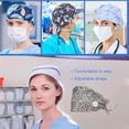 thumbnail image 1 of Operating Hats Nurse Gourd-shaped Headwear Print Pattern Working Pure Color Pattern Headgear with Buttons Unisex Work Uniform Working Caps Type 37, 1 of 9