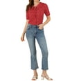 thumbnail image 2 of Allegra K Women's Tie Neck Peter Pan Collar Short Sleeves Blouse Tops, 2 of 6
