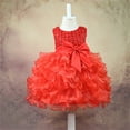 thumbnail image 2 of Gubotare Toddler Prom Dresses Toddler Baby Girl Sleeveless Dress Princess Tulle Dresses Summer Outfit for Cake Smash Birthday Gift (Red,Size 6-12 Months), 2 of 9