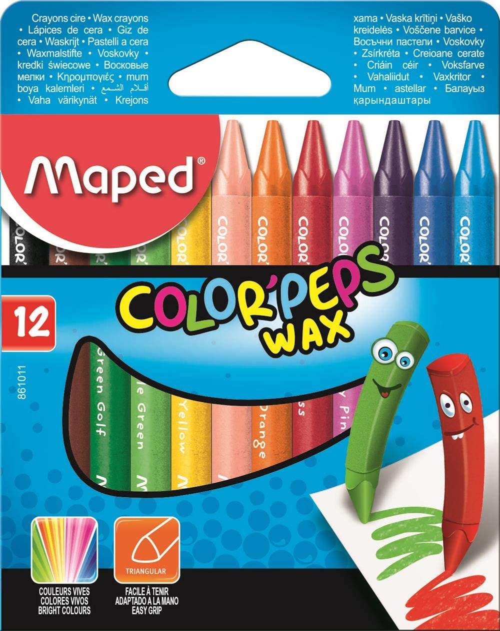 Maped 861011 Color Peps Wax Crayons Pack Of 12 Assorted Colours Walmart Canada