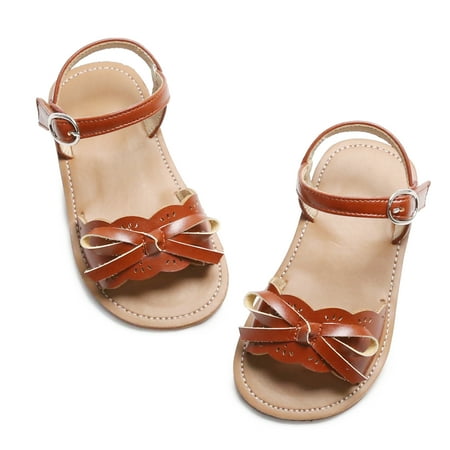 

THEE BRON Girls Sandals-Toddler Kids Dress Open Toe Summer Sandals(6-12M)