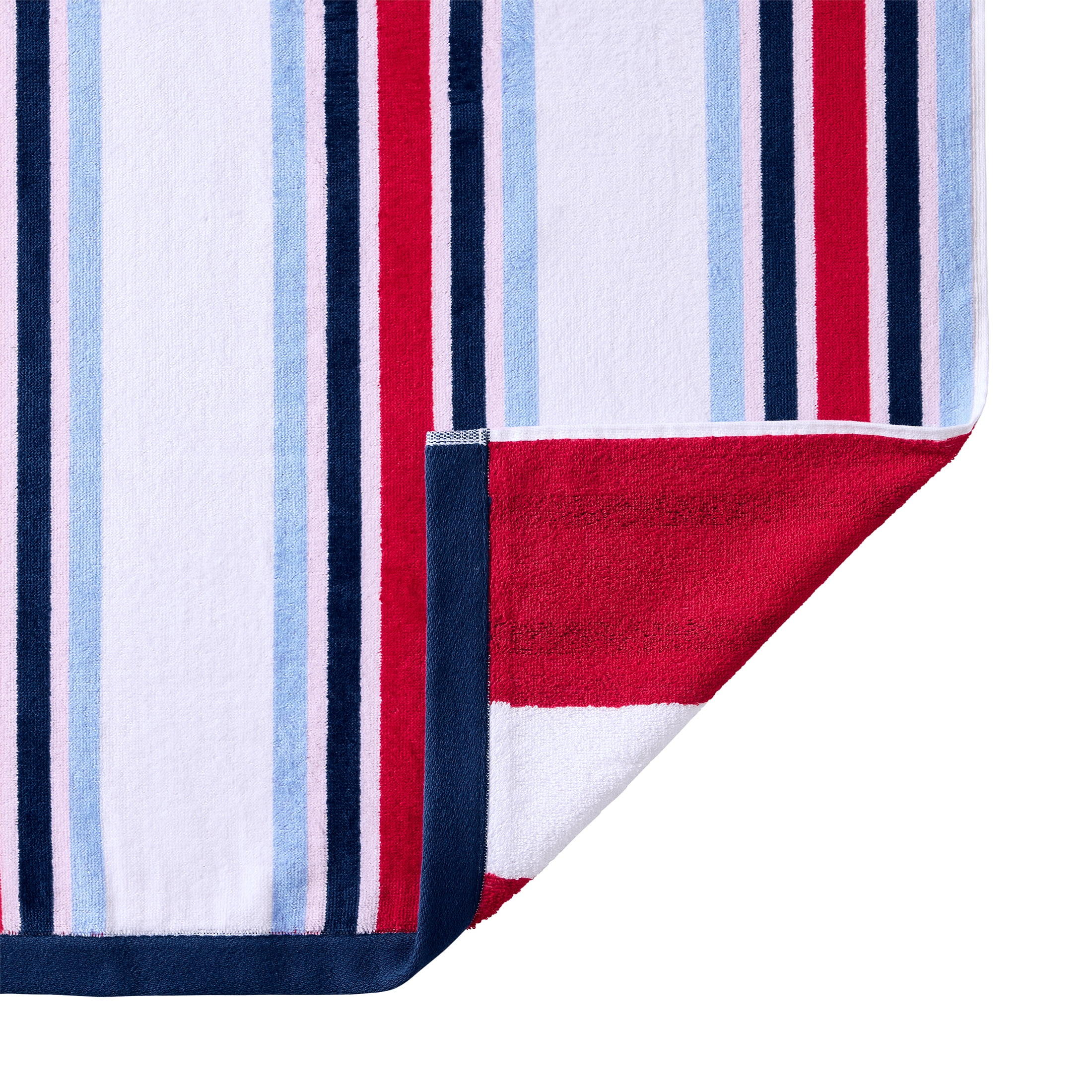 Better Homes & Gardens Oversized Cotton Blend Cabana Beach Towel, 72" x 38", Red