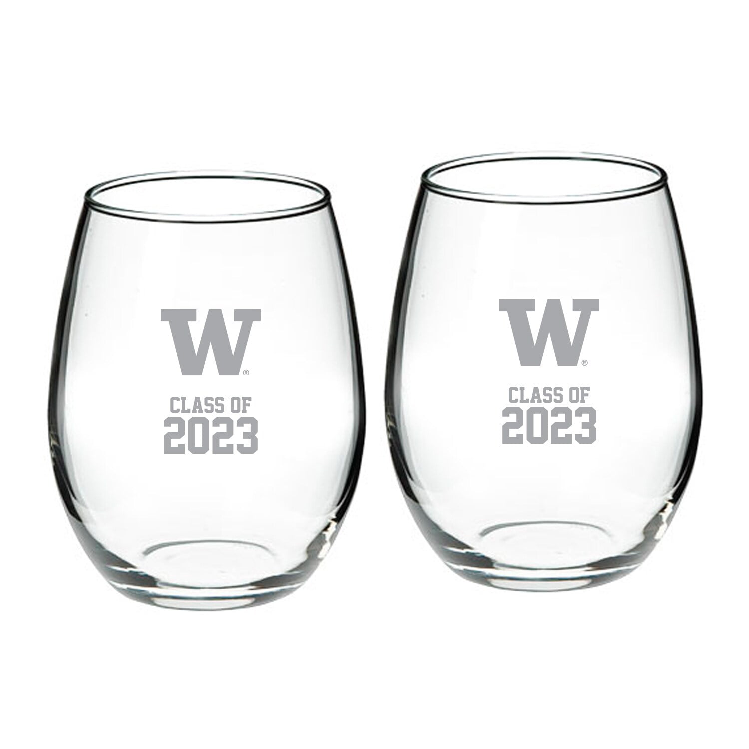 Washington Huskies Class of 2023 21oz. 2Piece Stemless Wine Glass Set