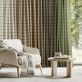 thumbnail image 3 of NICETOWN Plaid Curtains 84 inches Long, Linen Grid Pattern Light Filtering Privacy Shade for Living Room Bedroom, Farmhouse Rod Pocket Back Tab Semi Sheer Curtains, Taupe, 2 Panels, 3 of 8