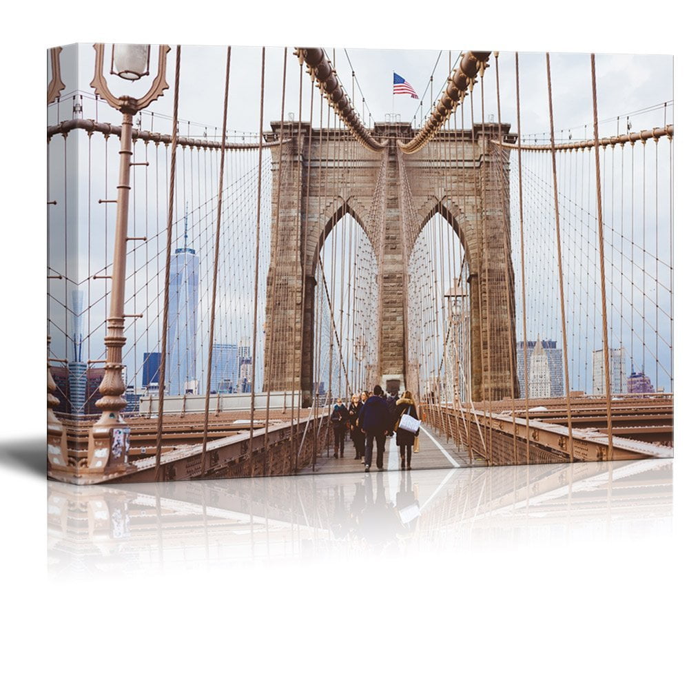 wall26 Canvas Wall Art Brooklyn Bridge Giclee Print Gallery Wrap