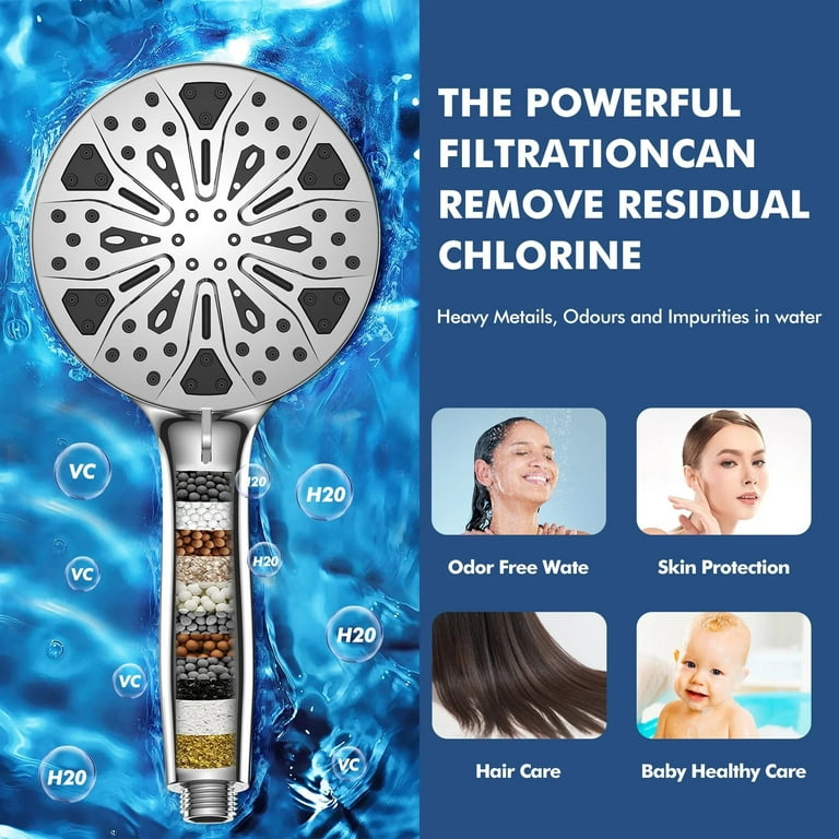 Voolan 2 Pack Replacement Shower Filter Cartridge -20 Stage Hard Water Shower Filter For Remove Chlorine And Heavy Metals, Water Softening - Reduces Dry Itchy Skin