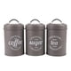 thumbnail image 2 of Juego De Frascos Para Café, Té Y Azúcar Tarros De Almacenamiento De Cocina De 3 Piezas Con Tapa Hermética, De Almacenamiento De Gris Soledad Sistema del bote de la cocina, 2 of 10