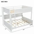 thumbnail image 3 of Full XL over Queen Bunk Bed with Storage Cabinets and USB Ports, Antique White, 3 of 10