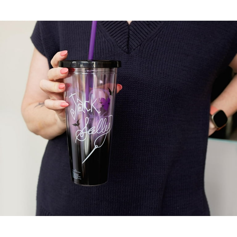 Glass Tumbler - Glass Tumbler with Straw | Marley's Monsters Peach Blossom / Complete Tumbler