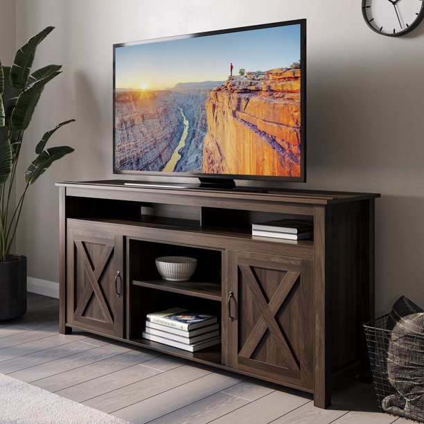 BELLEZE TV Stand Media Entertainment Center Console Corin (Dark