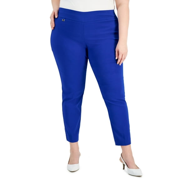 Alfani Plus Size Tummy Control Pull On Skinny Pants Modern Blue 24W