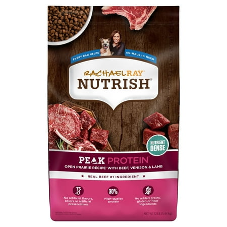 UPC: 0071190003416 | Rachael Ray Nutrish PEAK Protein Open Prairie Recipe With Beef Venison & Lamb Dry Dog Food 12 lb. Bag