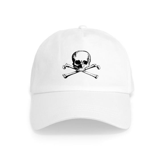 CafePress - Classic Skull And Crossbones Cap - Adjustable 100% Brushed Unisex Casual Cotton Baseball Cap, Beige, 1