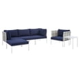 thumbnail image 2 of Modway Harmony 6-Piece  Sunbrella® Basket Weave Outdoor Patio Aluminum Seating Set in Taupe Navy, 2 of 10