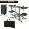 thumbnail image 4 of Patiojoy Table de Cuisine de Camping Pliable Station de Cuisson Extérieure avec 4 Tables d'Appoint Étagère de Rangement, 4 of 10