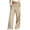Beige, variant on Mercatoo Teen Girls Cotton Linen Pants Kids Casual Baggy Straight Wide Leg Sweatpants Youth Elastic High Waisted Unifor1 Dress Pant