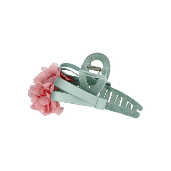 No Boundaries Fabric Flower Claw Clip, Blush/Green