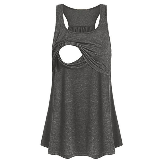 zttd women maternity loose comfy pull-up nursing tank tops vest breastfeeding shirt blouse