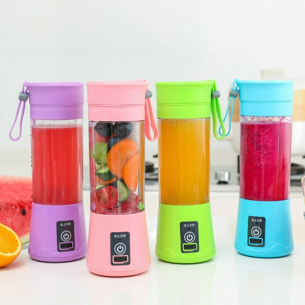 Portable Electric Juicer Machine 380ml Multifunction USB Fruit Juice Mixer Blender Pink