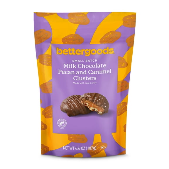 bettergoods Small Batch Milk Chocolate Pecan and Caramel Clusters, 6.6 oz