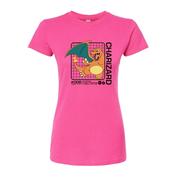 Pokémon - Charizard Stats - Juniors Fitted Graphic T-Shirt