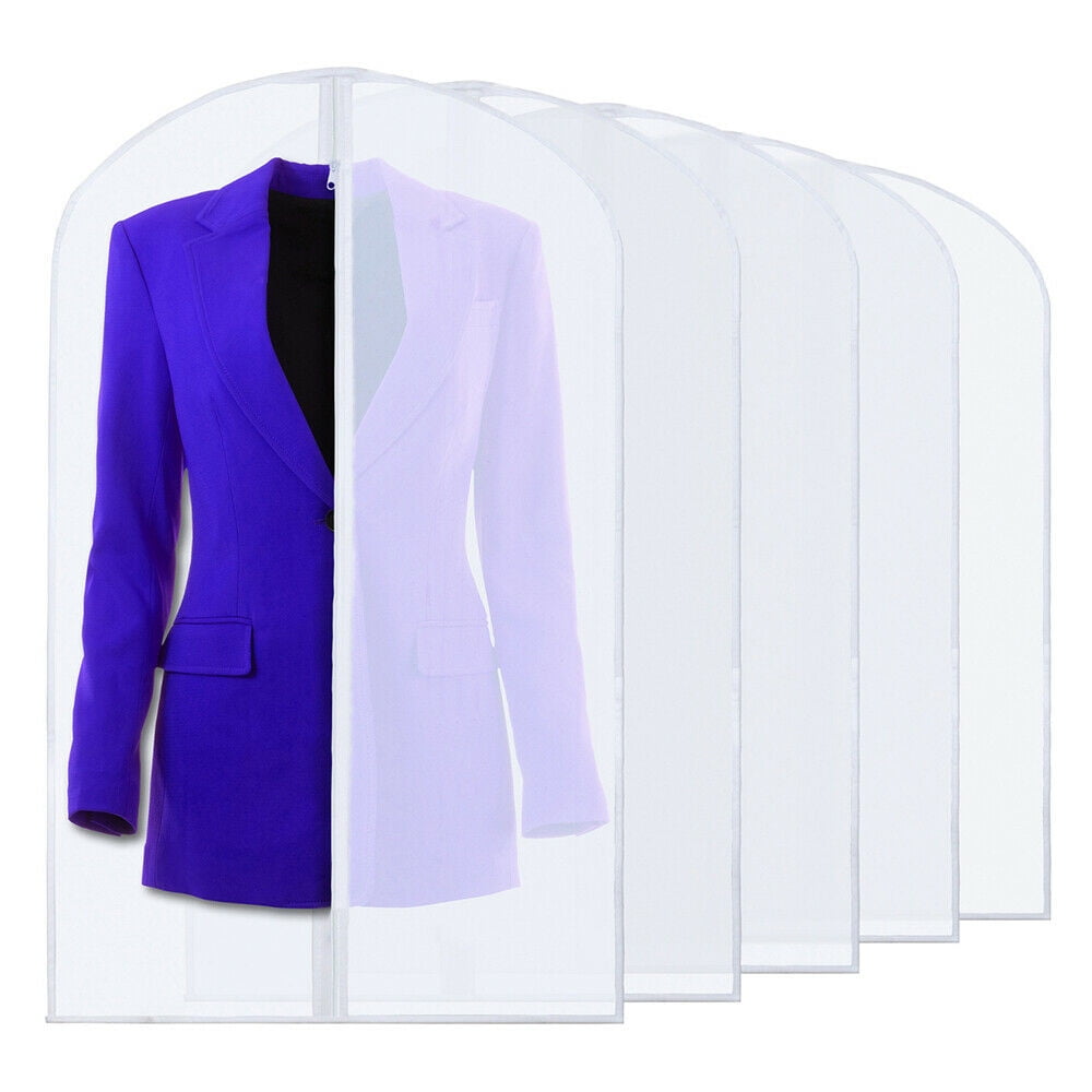 Clear Garment Bag for Storage Set of 5 Hanging DustProof Clothes Cover