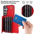 thumbnail image 2 of For Samsung Galaxy S24 5G RFID Blocking Protective Purse Wallet Case Magnetic Organ Style Flip Cover Multi-Card Slots Pocket With Detachable Shoulder Strap And Wrist Strap,Red,For Galaxy S24 (5G), 2 of 10