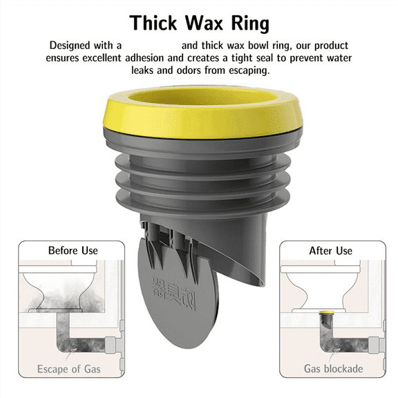 4PCS Toilet Flanges Wax Rings with Prevent Backflow Valve - Thick Wax Bowl Ring Fits 3.2-4 Inch Waste Lines