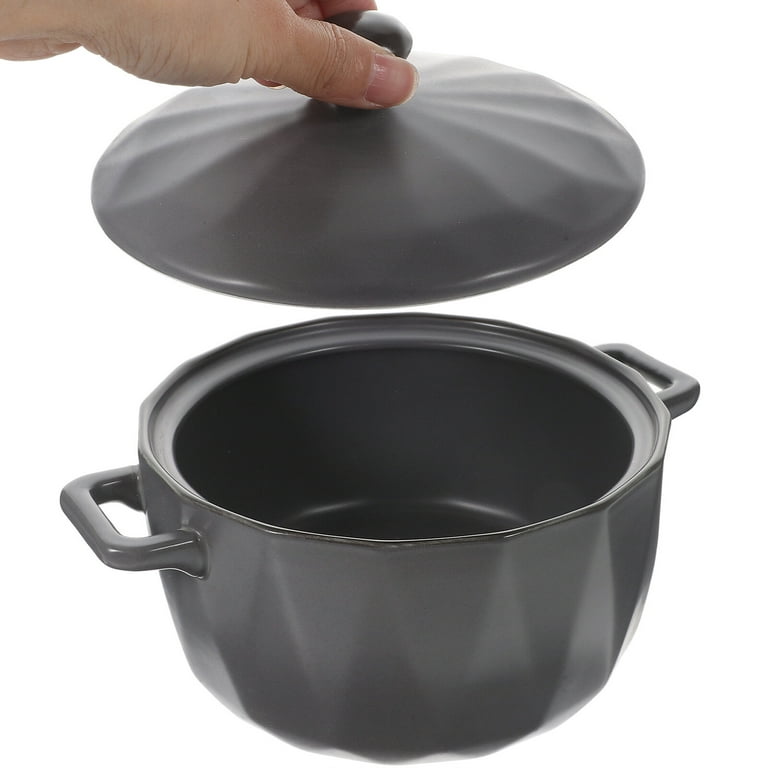 Ceramic Soup Bowl Lidded Soup Serving Bowl Double Handle Soup Bowl Large  Capacity Soup Container 