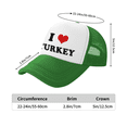 thumbnail image 3 of I Heart Turkey Love Food Funny Trucker Hat Baseball Cap Unisex Green, 3 of 5