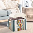thumbnail image 3 of Yayeee Collapsible Storage Bin with Lid Fabric Closet Decorative Basket with Handles, Geometric Stripes, 3 of 7