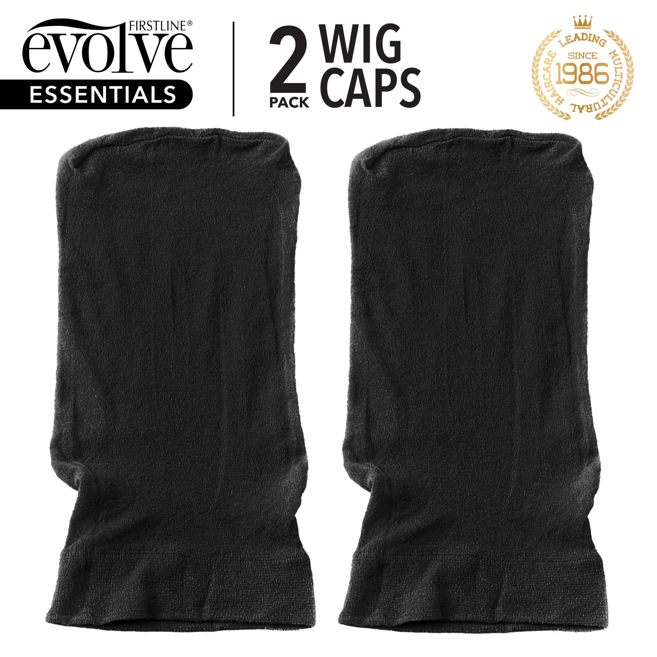 (8 pack) Evolve Wig Cap Black
