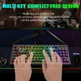 thumbnail image 4 of HXSJ L100 2.4G Wireless Membrane Keyboard 87 Keys Layout RGB Light Effect ABS Key Cap Built-in 1800mAh Lithium Battery Black, 4 of 8
