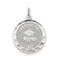 thumbnail image 1 of Sterling Silver Rhodium-Plated Graduation Day Disc Charm (27 X 20) Made In United States qc2427, 1 of 3