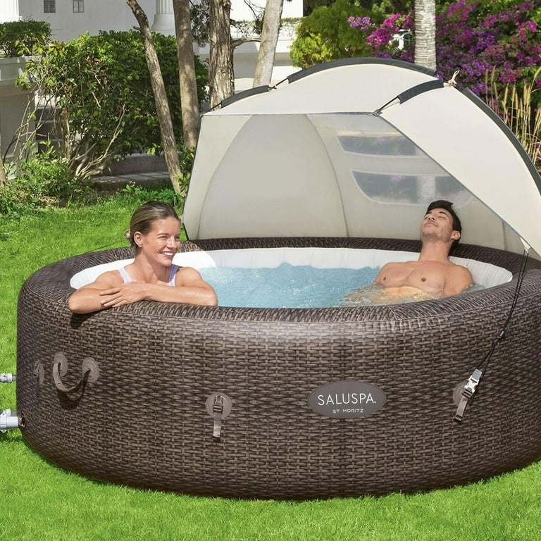 Bestway Santorini SaluSpa Inflatable Hot Tub with Sun Shade